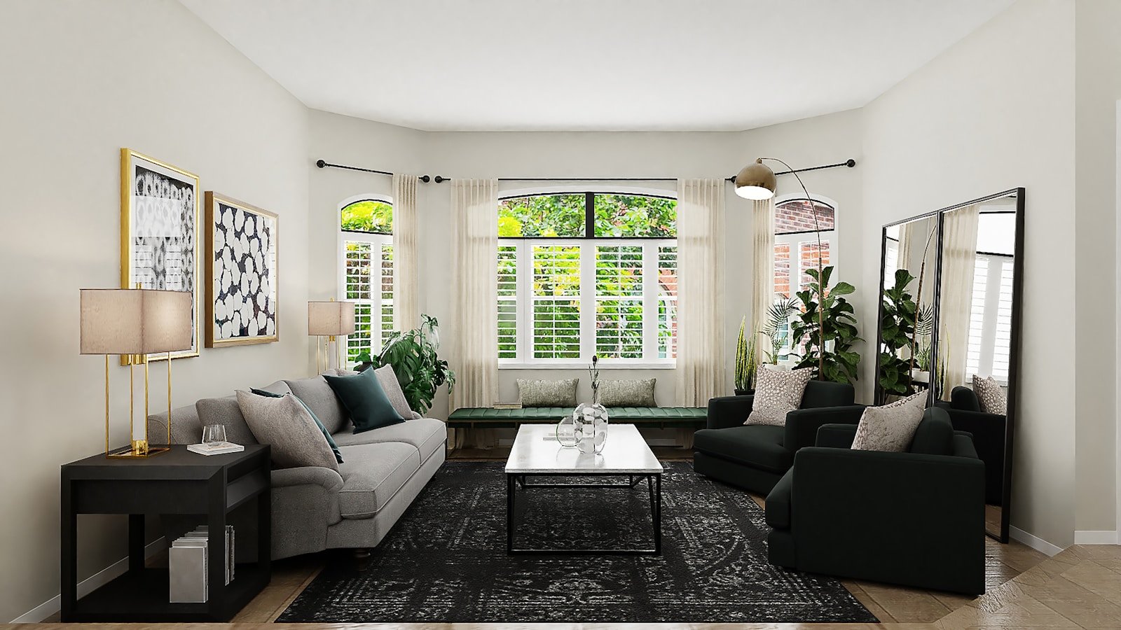 living room with white sofa and white sofa